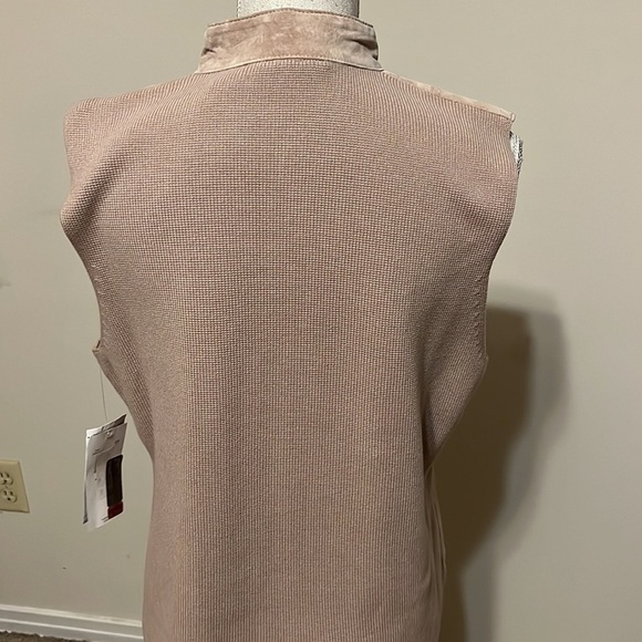 JH Collectibles beige suede beaded vest, sz XL - Picture 4 of 7